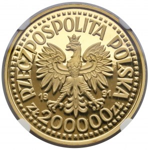 Próba ZŁOTO 200.000 złotych 1991 Jan Paweł II - Ołtarz