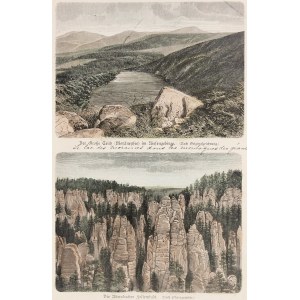 KARKONOSZE. Wielki Staw i skały w Adršpach – 2 widoki na wspólnym arkuszu