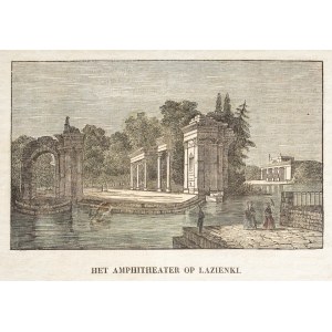 WARSZAWA. Amfiteatr w Łazienkach Królewskich, anonim, grafika z XIX wieku