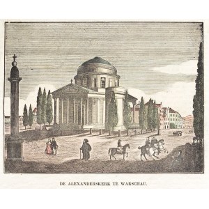 WARSZAWA. Kościół św. Aleksandra, anonim, grafika z XIX wieku; drzew. szt
