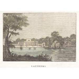 WARSZAWA. Pałac Na Wyspie w Łazienkach Królewskich, anonim, grafika z XIX wieku