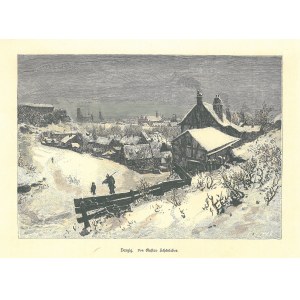 GDAŃSK. Widok miasta zimą, rys. Gustav Schönleber