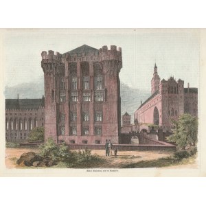 MALBORK. Widok na zamek od strony Nogatu, anonim, niemiecka grafika z XIX wieku