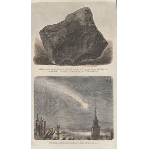 WARSZAWA, SIELCE. Meteoryty, 2 sekcje przedstawiające meteoryty: 1