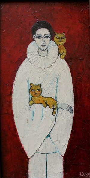 Krystyna Liberska (1926-2010), Pierrot i koty (1985)