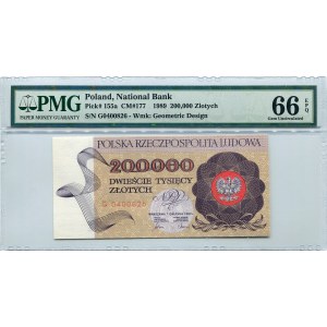 200.000 złotych 1989 seria G, PMG 66 EPQ 