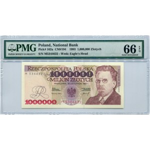 1.000.000 złotych 1993 seria M, PMG 66 EPQ