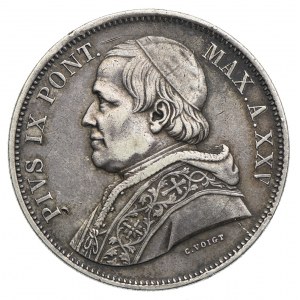 Watykan, Pius IX, 5 lirów 1870 R/Rzym