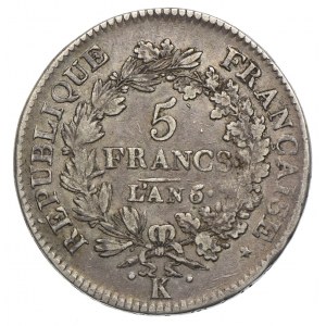 Francja, 5 franków L'AN 6 K (1797-1798)