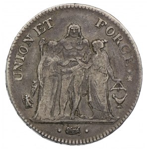 Francja, 5 franków L'AN 6 K (1797-1798)