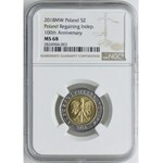 5 złotych 2018 Niepodległość, NGC MS68