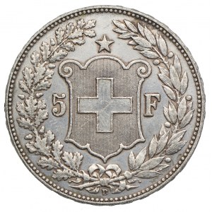 Szwajcaria, 5 franków 1888 B, rzadkie