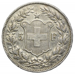 Szwajcaria, 5 franków 1900 B, rzadkie