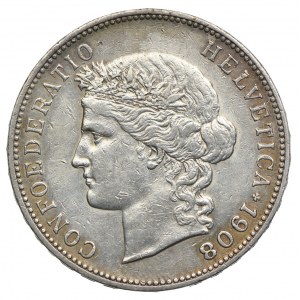 Szwajcaria, 5 franków 1908 B