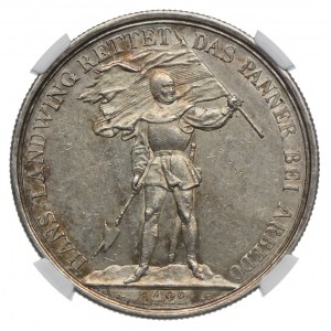 Szwajcaria, 5 franków 1869 Zug, talar strzelecki, NGC MS61