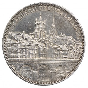 Szwajcaria, 5 franków 1876 Lausanne, talar strzelecki
