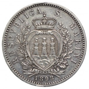 San Marino, 5 lirów 1898 R