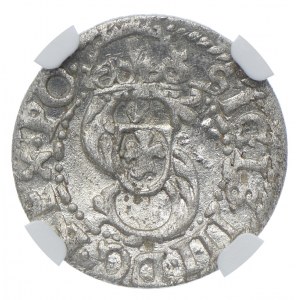 Zygmunt III Waza, szeląg 1614 Ryga, NGC MS62