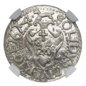 Zygmunt III Waza, szeląg 1614 Ryga, NGC MS62