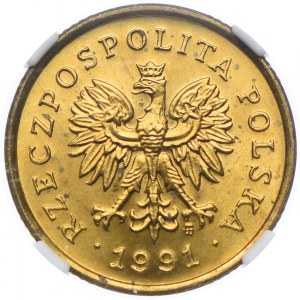 5 groszy 1991, NGC MS65