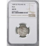 Zygmunt III Waza, trojak 1600 GE, Ryga, NGC AU55