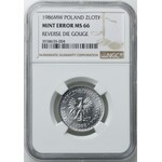 1 złoty 1986, MINT ERROR NGC MS66