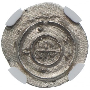 Węgry, Bela II (1131-41), denar, NGC MS65