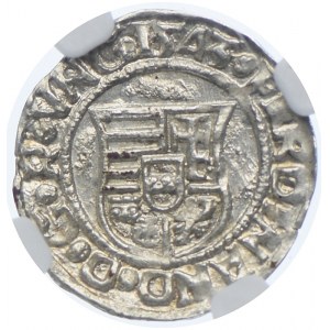 Węgry, denar 1543 KB, NGC MS64