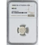 Rosja, 5 kopiejek 1888 СПБ АГ, NGC MS62