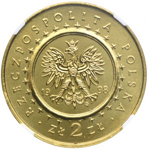 2 złote 1998 Zamek w Kórniku, NGC MS68 
