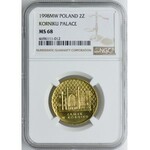 2 złote 1998 Zamek w Kórniku, NGC MS68 