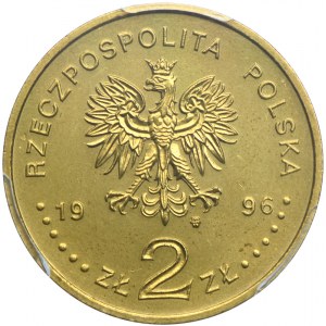 2 złote 1996 Zygmunt II August, PCGS MS68