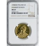 2 złote 1998 Zygmunt III Waza, NGC MS67