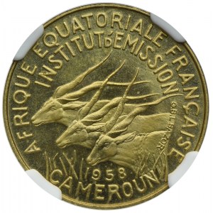 Kamerun, 5 franków 1958 ESSAI, NGC MS66