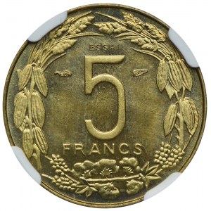 Kamerun, 5 franków 1958 ESSAI, NGC MS66