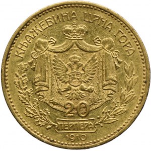 Czarnogóra, Mikołaj I, 20 perpera 1910 