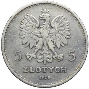 Nike, 5 złotych 1928 ze znakiem, Warszawa