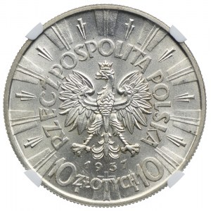 10 złotych 1937 Józef Piłsudski, NGC MS62