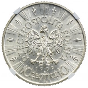 10 złotych 1939 Józef Piłsudski, NGC MS61