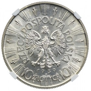 10 złotych 1939 Józef Piłsudski, NGC MS62