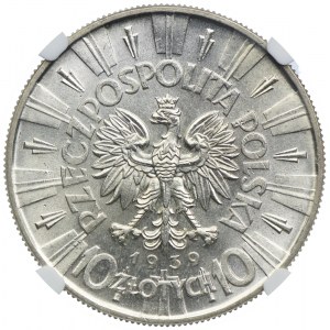 10 złotych 1939 Józef Piłsudski, NGC MS63