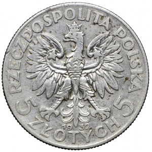 5 złotych 1932 ze znakiem, Warszawa, Głowa Kobiety, rzadkie