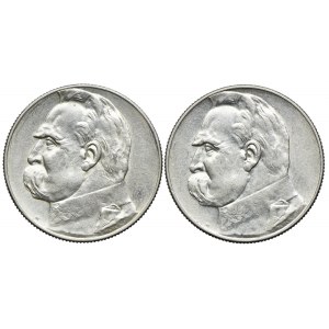 Zestaw 5 złotych 1935, 1938 Józef Piłsudski