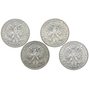 II RP zestaw 10 złotych 1932-33 Głowa Kobiety (4szt.)
