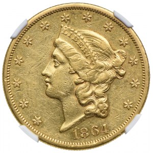 20 dolarów 1864, NGC AU DETAILS