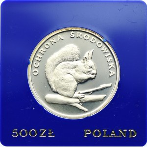 500 złotych 1985 - Ochrona Środowiska Wiewiórka