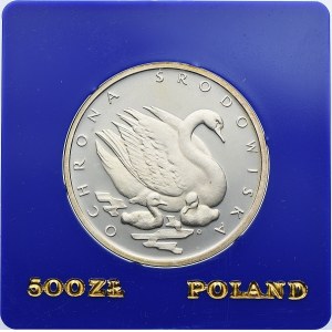 500 złotych 1984 - Ochrona Środowiska Łabędzie