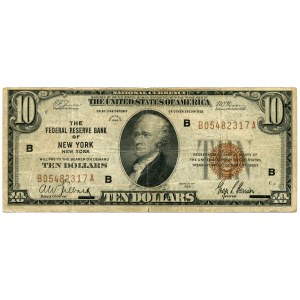 USA, 10 dolarów 1929 seria B, NEW YORK