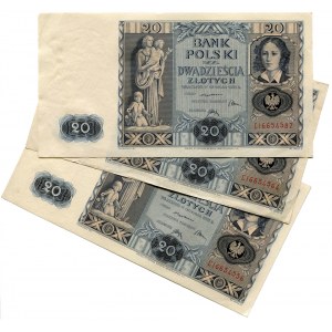 Zestaw 20 złotych 1936, seria C (3szt.)