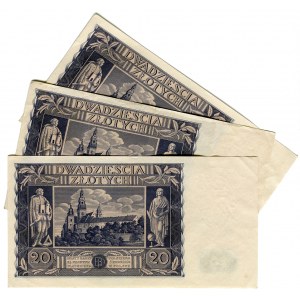 Zestaw 20 złotych 1936, seria C (3szt.)
